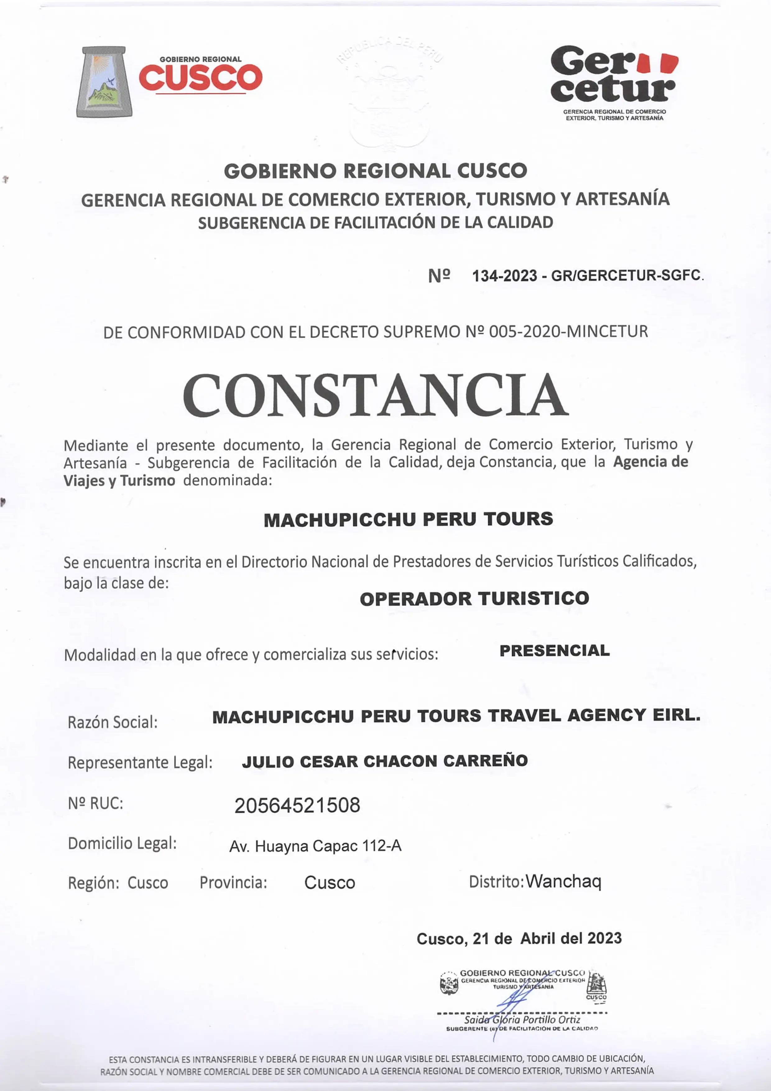 GERCETUR Cusco